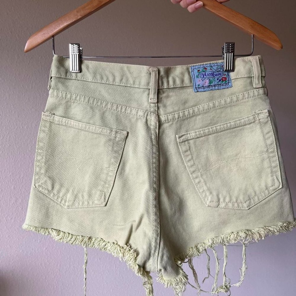 Lime Green Miss Euro Denim Shorts, size M